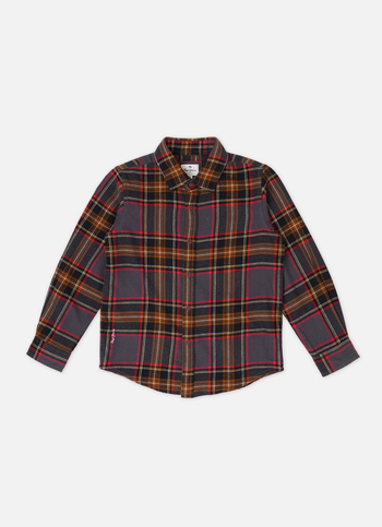 Boys Grey Checks Long Sleeve Shirt