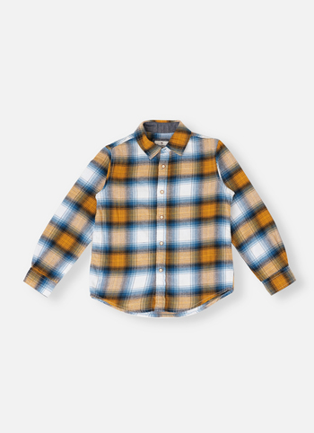 Boys Yellow Checks Full Slevee Shirt