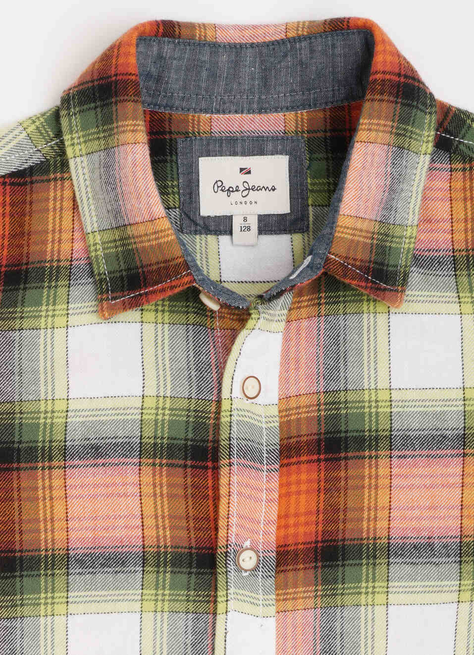 Boys Orange Checks Full Sleeve Shirt, , large image number 2