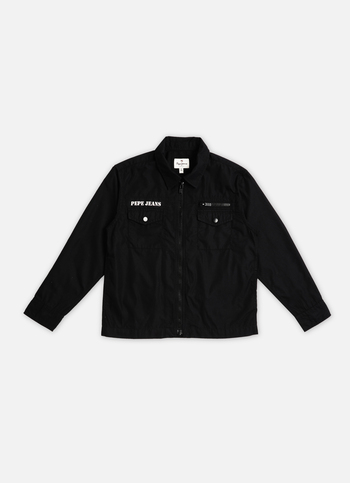 Boys Black Flap Pocket Full Sleeve Shirt