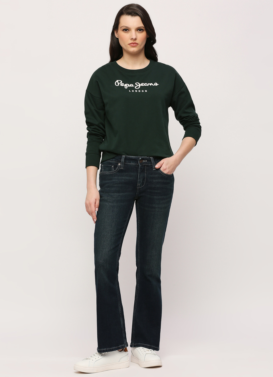 Bottle Green Printed Long Sleeve Sweatshirt, , large image number 5