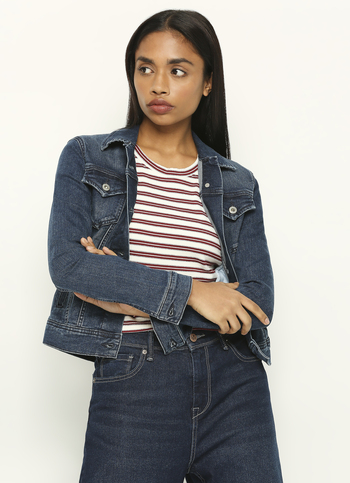 Burgundy Striped Short Slevee T-shirt