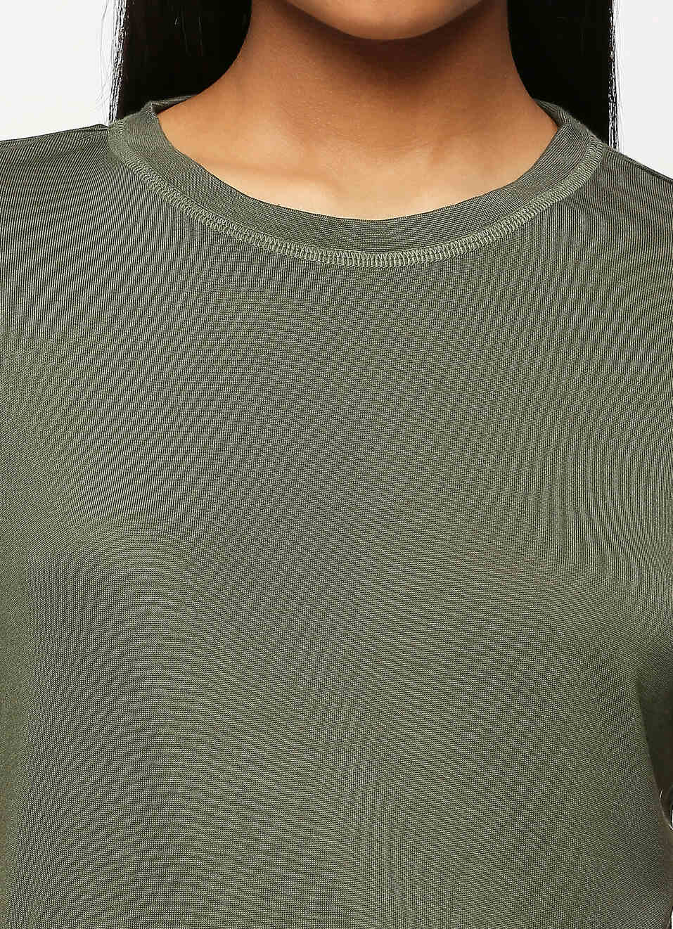 Olive Vertical Logo Print T-shirt, , large image number 4