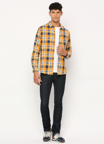 Yellow Checks Long Sleeve Shirt