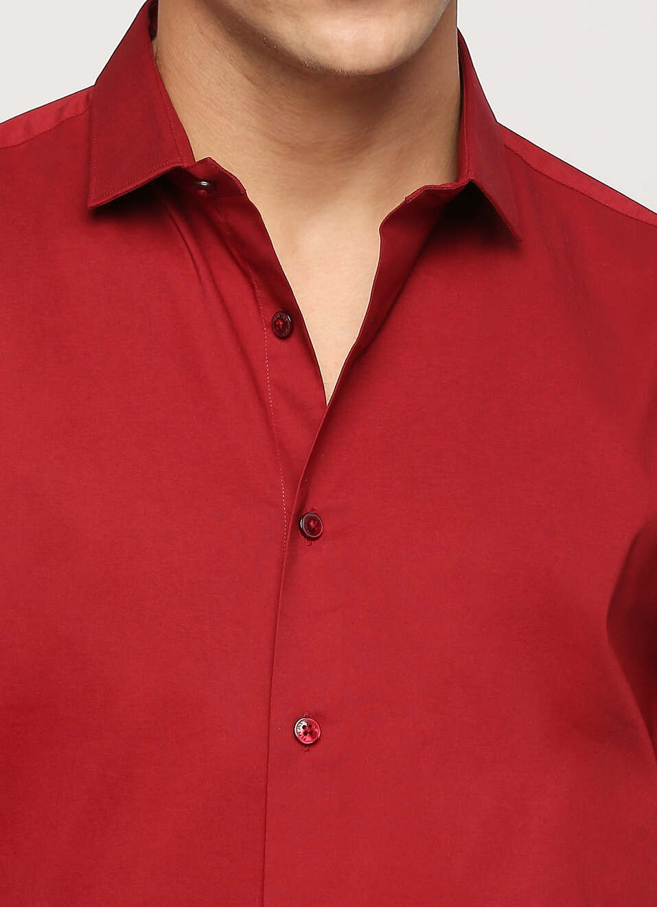 Men Burgundy Cut Away Collar Full Sleeve Shirt, , large image number 4