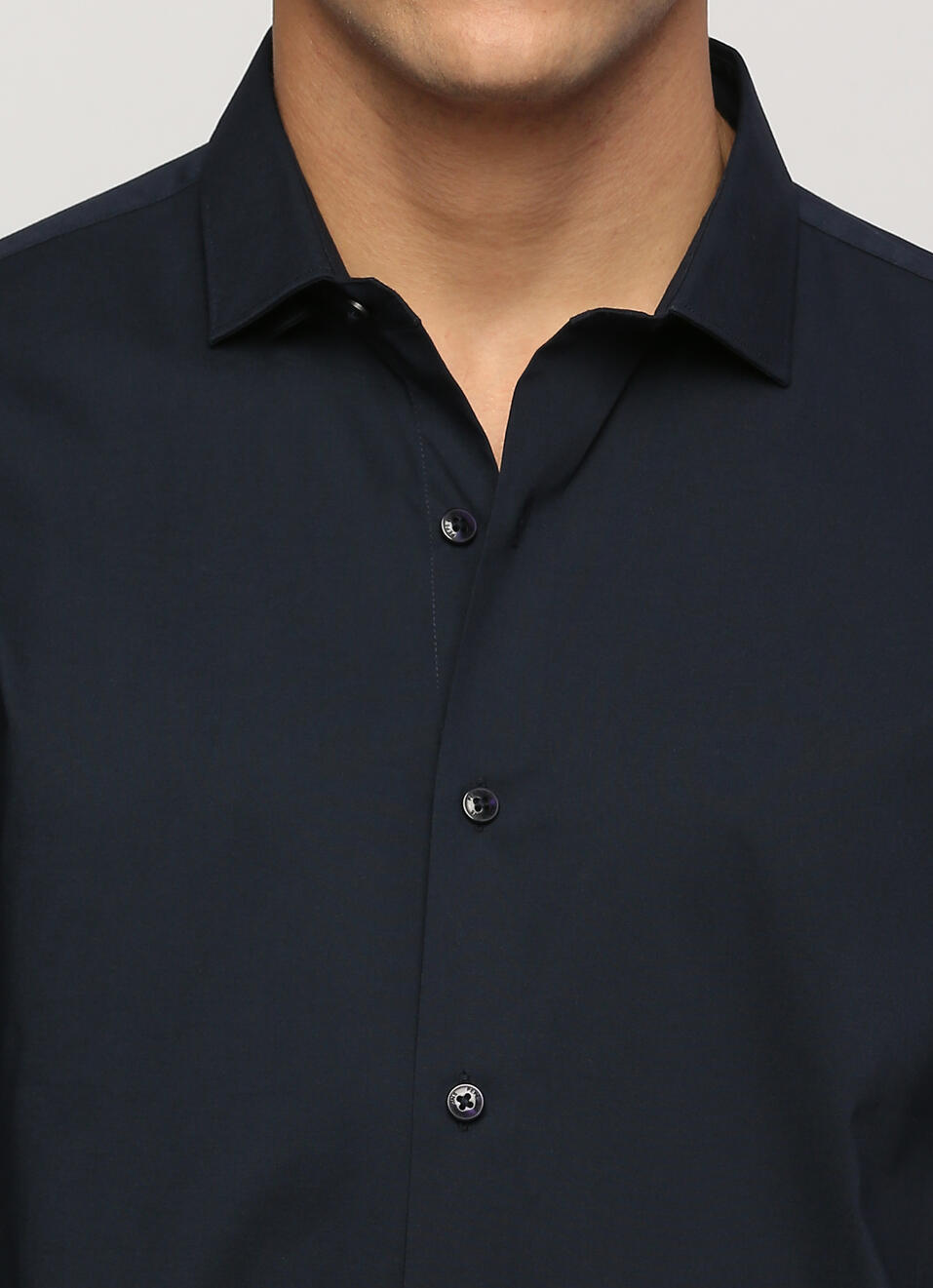 Men Navy Cut Away Collar Full Sleeve Shirt, , large image number 4