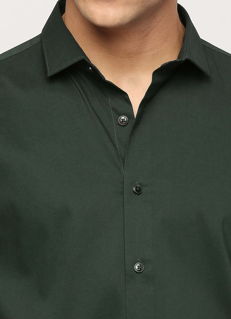 Men Green Cut Away Collar Full Sleeve Shirt, , large image number 4