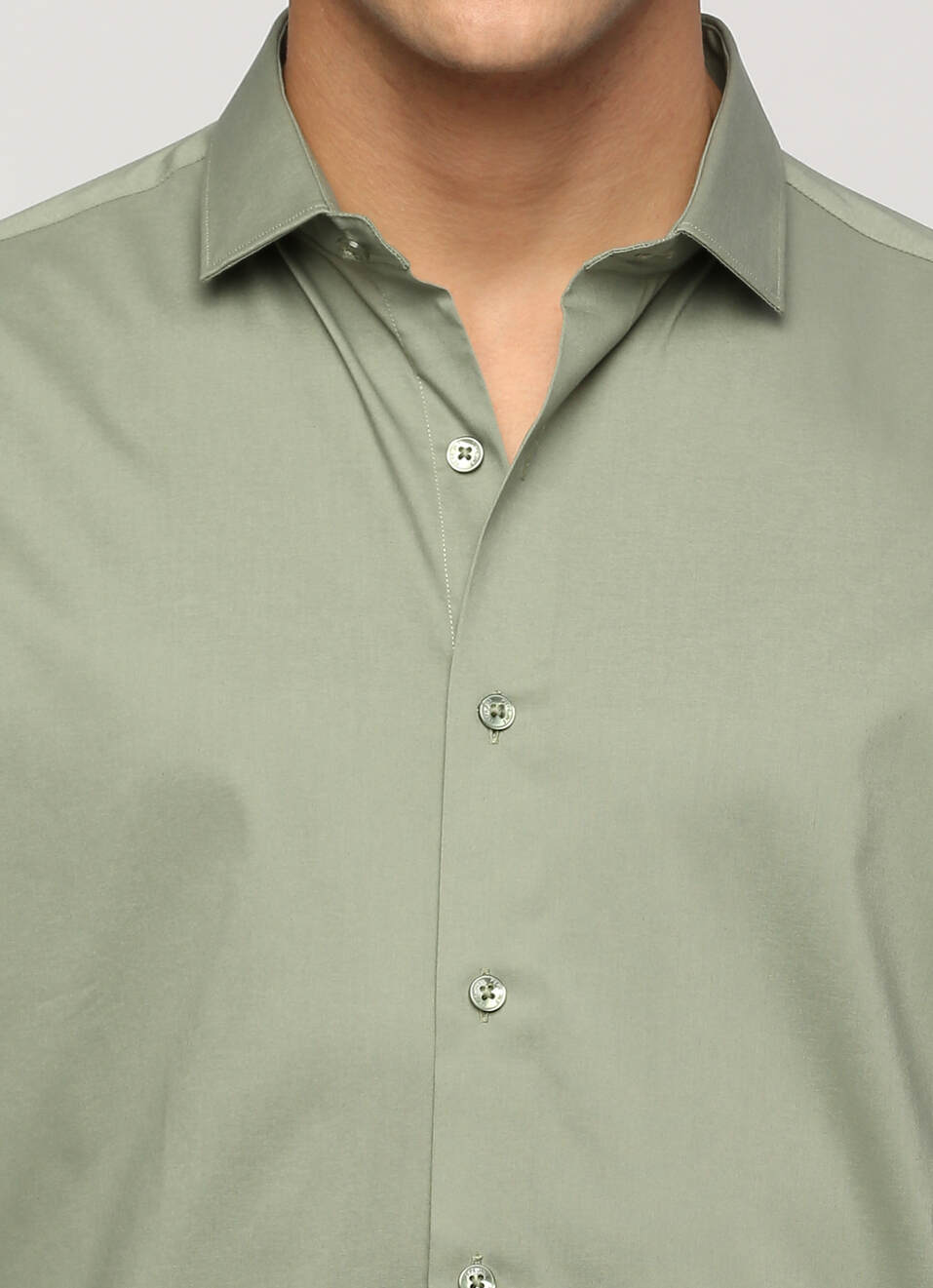 Men Green Cut Away Collar Full Sleeve Shirt, , large image number 4