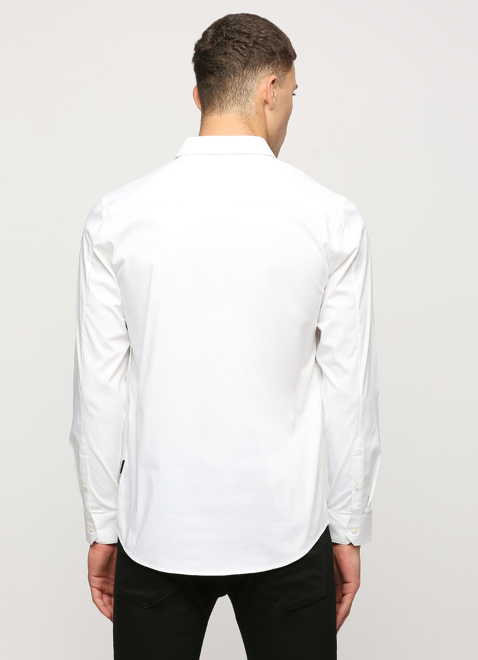 Men White Cut Away Collar Full Sleeve Shirt, , large image number 2