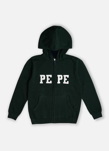 Boys Green Printed Lightweight Zip Thru Sweater