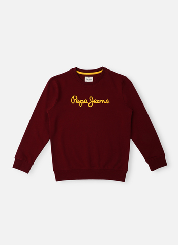Boys Burgundy Graphic Print Full Sleeve Sweatshirt