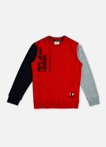Boys Red Printed Sweatshirt