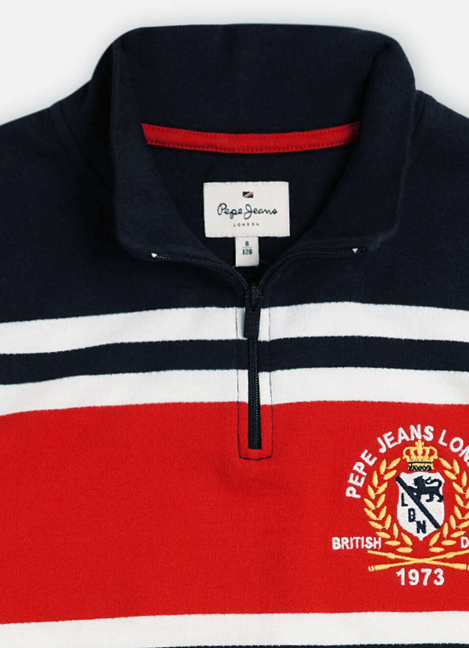 Boys Navy Stripes Sweatshirt, , large image number 2