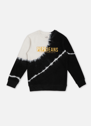 BOYS BLACK GRAPHIC PRINT FULL SLEEVE SWEATSHIRT