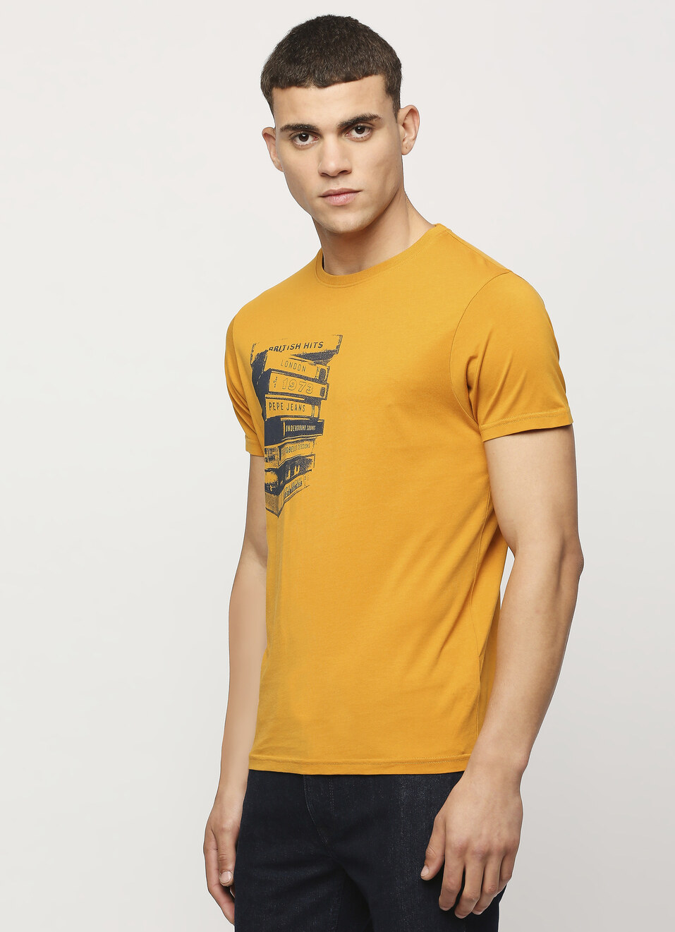 Yellow Graphic Printed Short Sleeve Tee, , large image number 3