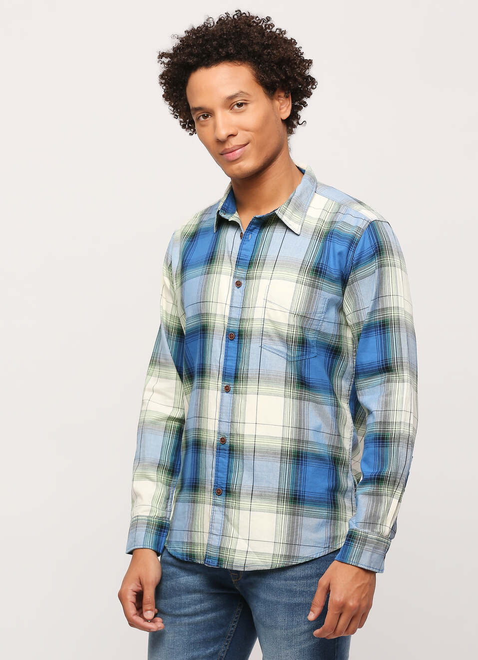 Blue Checks Long Sleeve Shirt, , large image number 3