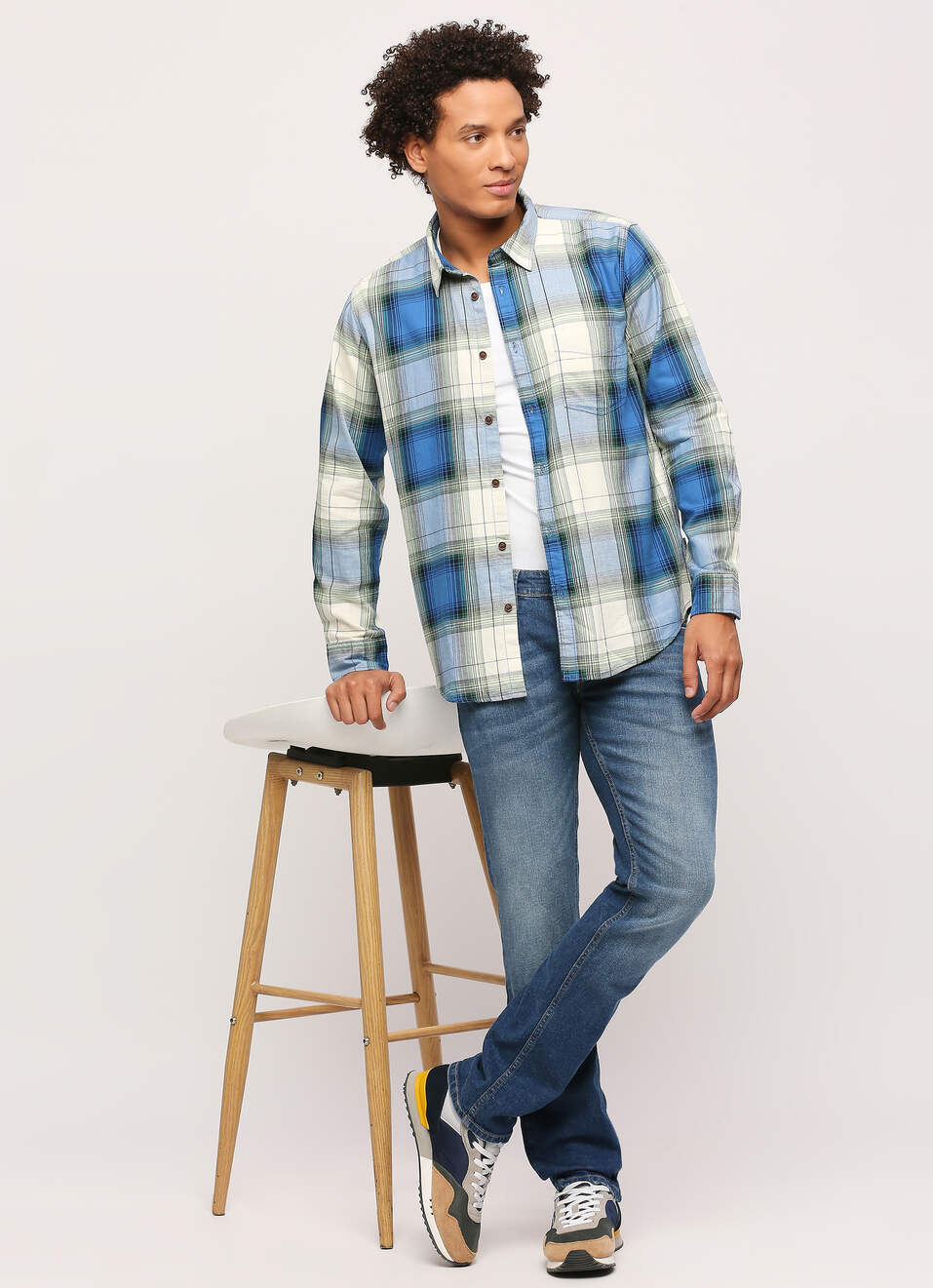 Blue Checks Long Sleeve Shirt, , large image number 0