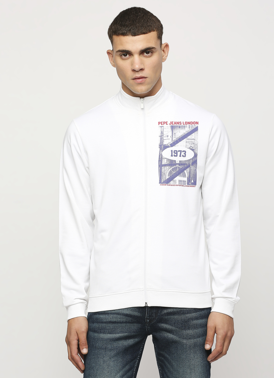 GRAPHIC PRINT FULL ZIP SWEATSHIRT, , large image number 1