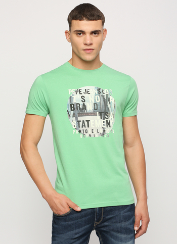 Green Printed Short Sleeve Tee