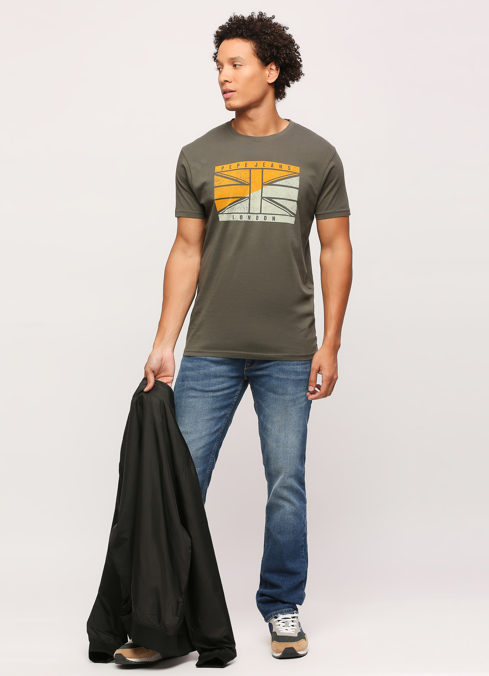 Green Union Jack Printed Short Sleeve Tee, , large image number 6