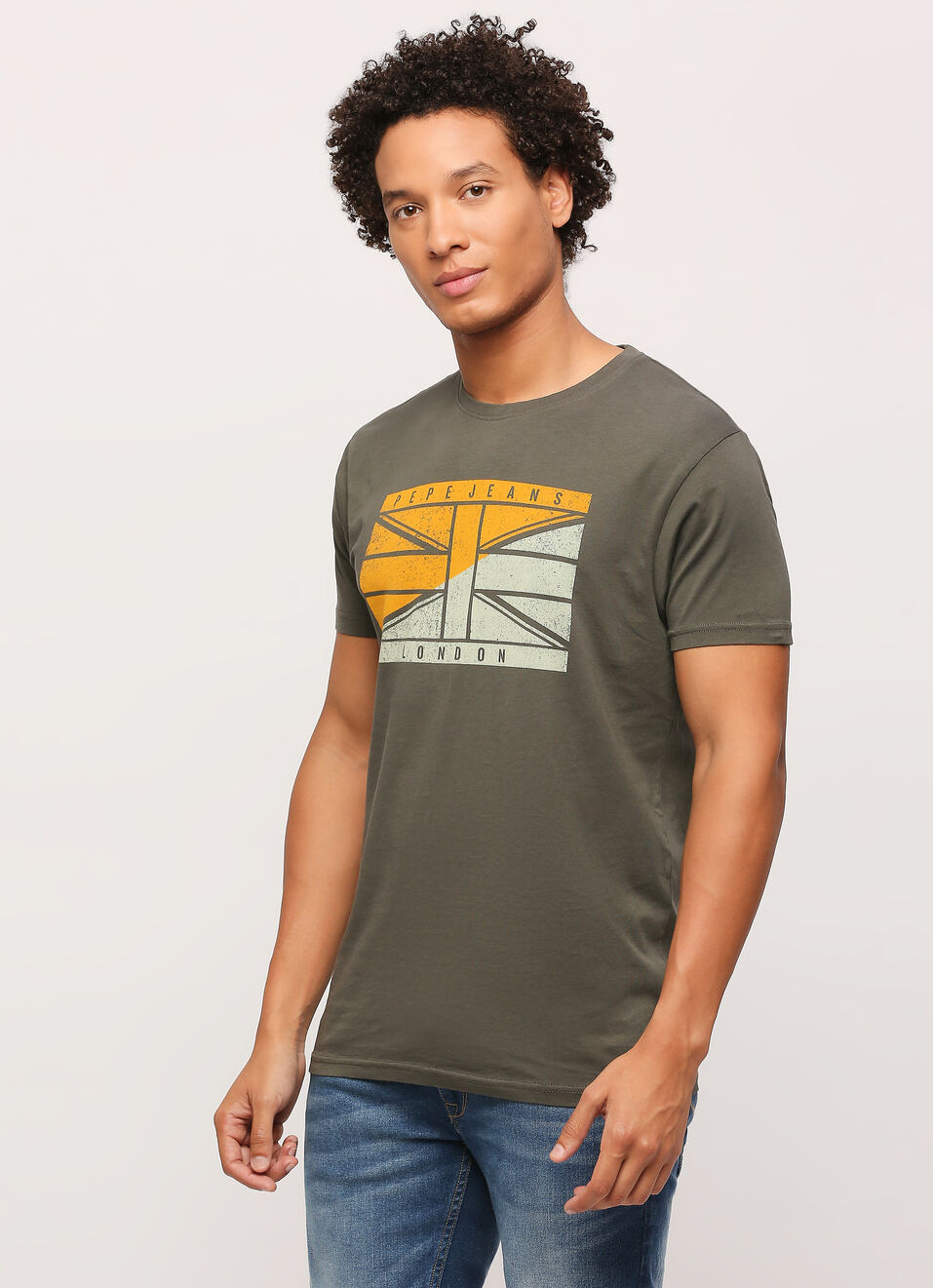 Green Union Jack Printed Short Sleeve Tee, , large image number 0