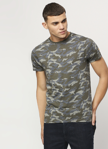 Green All Over Printed Short Sleeve Tee