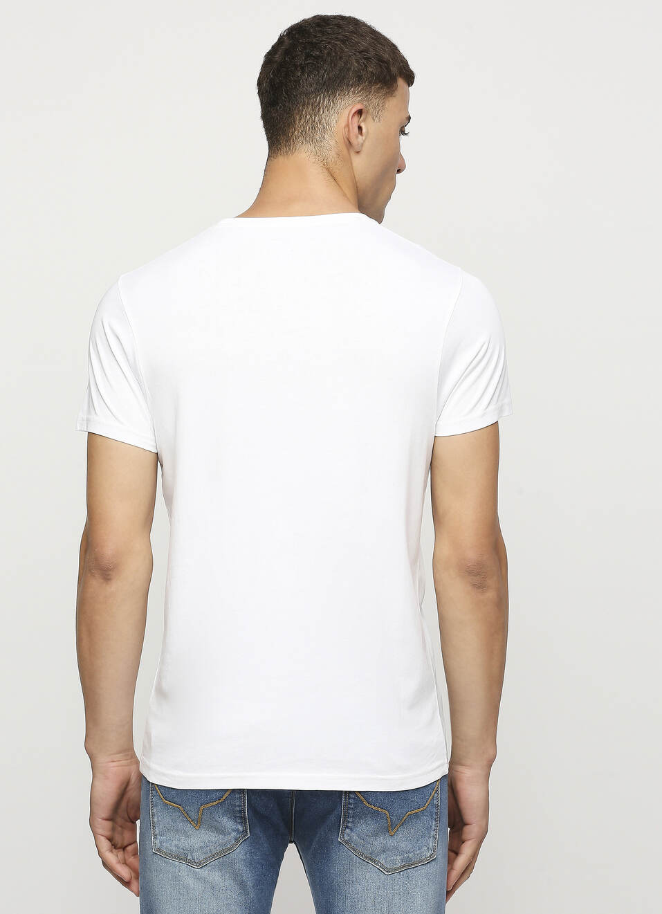 White Printed Short Sleeve Tee, , large image number 2