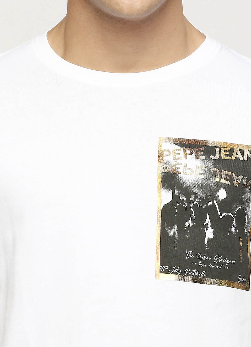 White Printed Short Sleeve Tee, , large image number 4