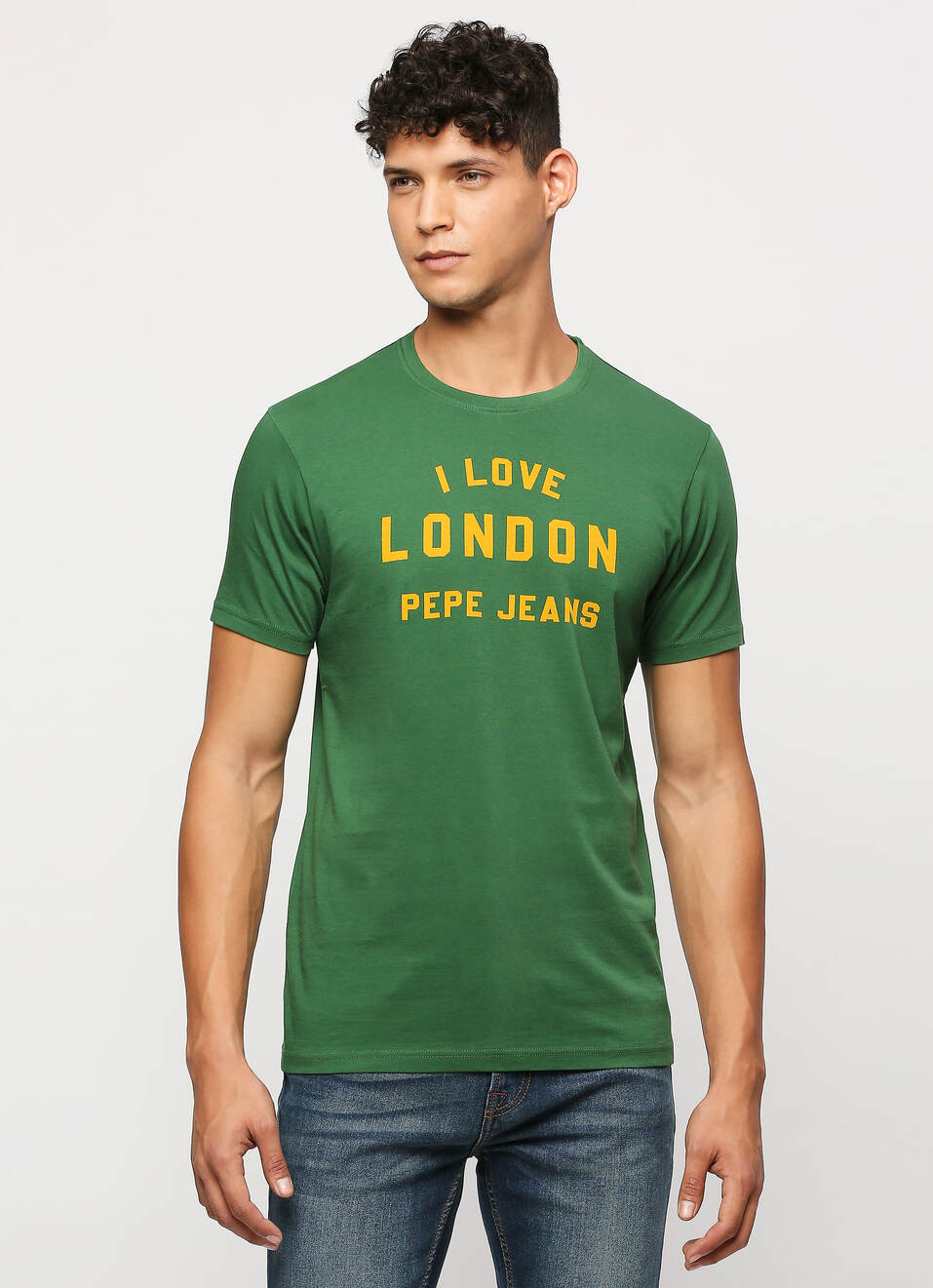 Green Printed Short Sleeve Tee, , large image number 1