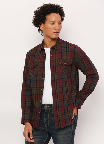 Purple Checks Long Sleeve Slim Fit Shirt