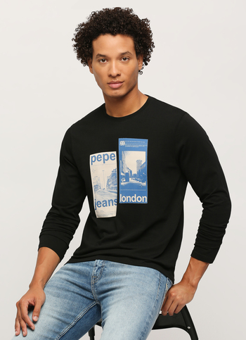 Black Photographic Print Full Sleeve T-shirt