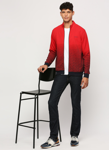 Red Typographic Print Full Sleeve Sweatshirt