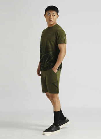 Green-black Geomtric Print Short Sleeve T-shirt