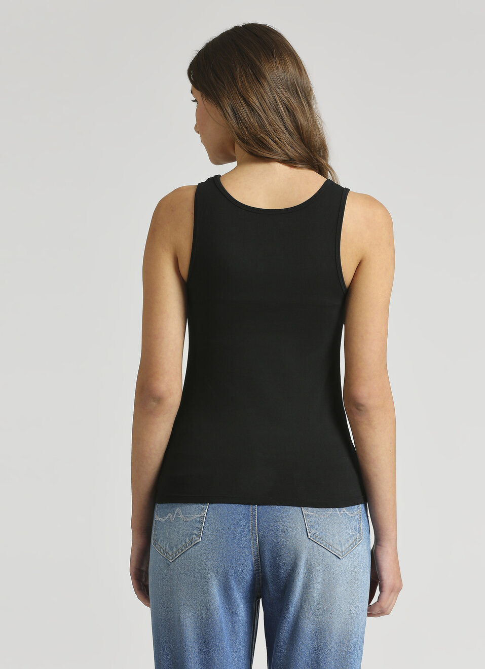 Black Photographic Print Sleeveless T-back Top, , large image number 2