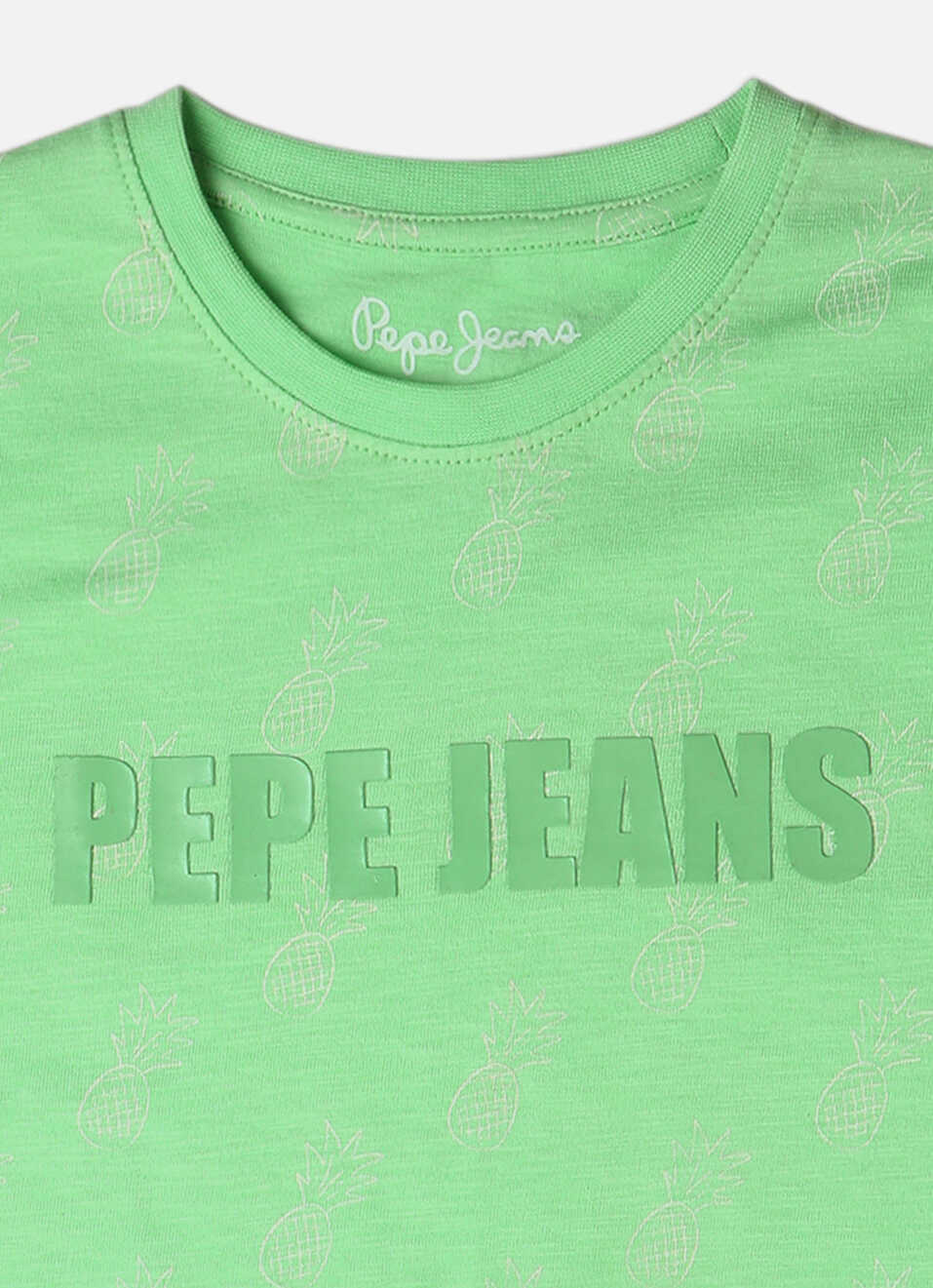 Boys Green Allover Print Short Sleeve T-shirt, , large image number 2