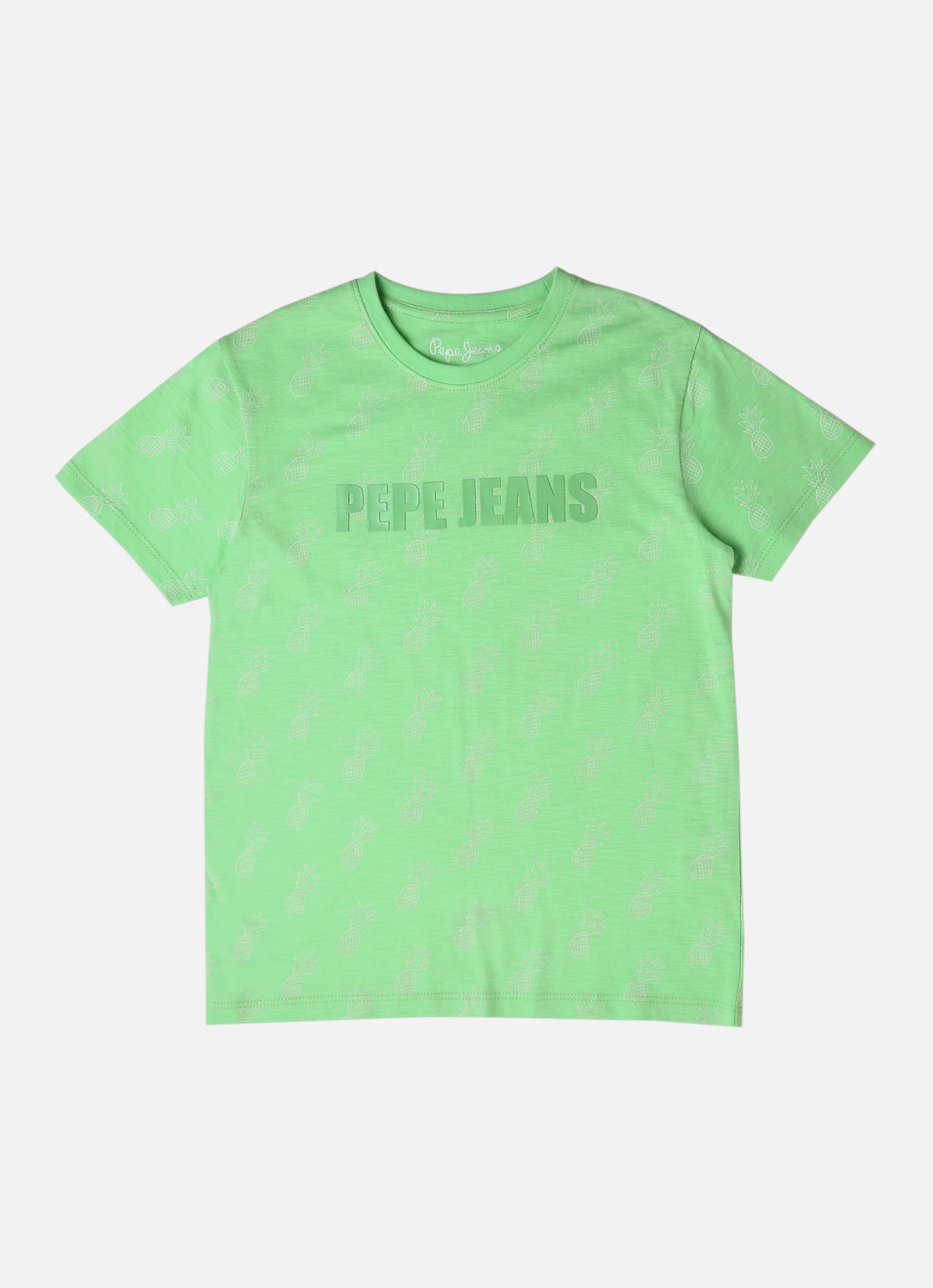 Boys Green Allover Print Short Sleeve T-shirt, , large image number 0