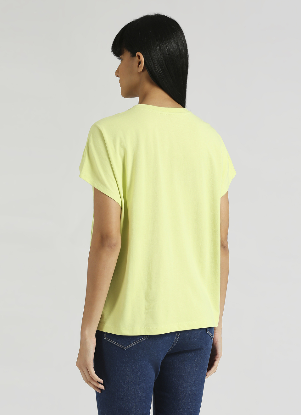 Lime Butterfly Crochet Patch Oversize T-shirt, , large image number 2