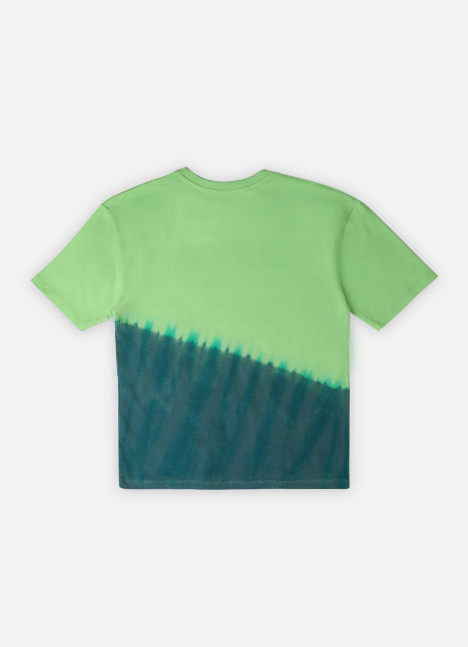 Boys Green Dip Dye Brand Print Short Sleeve T-shirt, , large image number 1