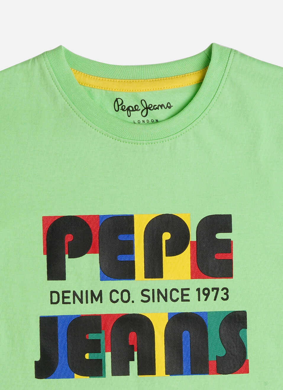 Boys Green Brand Print Short Sleeve T-shirt, , large image number 2