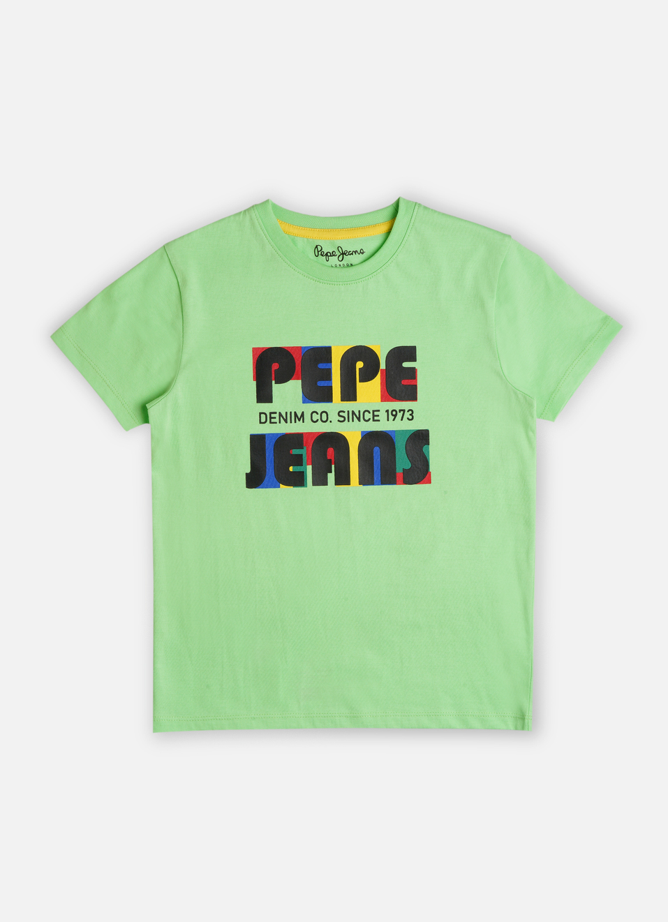 Boys Green Brand Print Short Sleeve T-shirt, , large image number 0