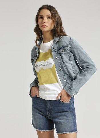 White Foil Print Short Sleeve T-shirt