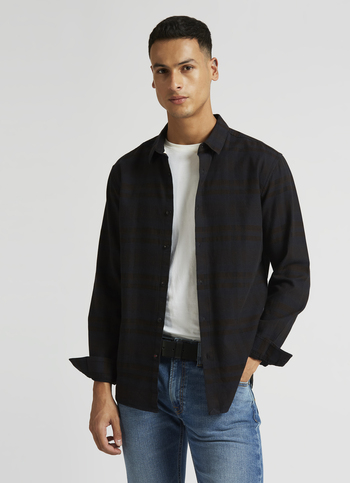 Black Yarn Dyed Checkes Premium Long Sleeve Shirt