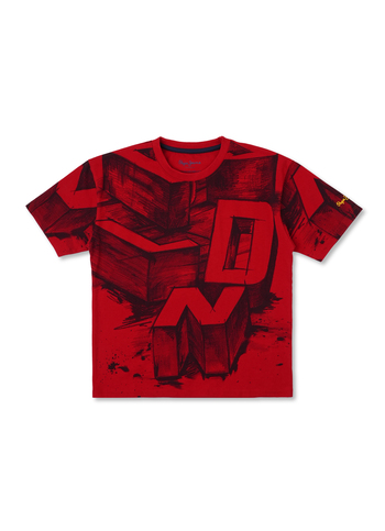 Boys Classic Red Chalkboard Inspired Print Short Sleeve T-shirt