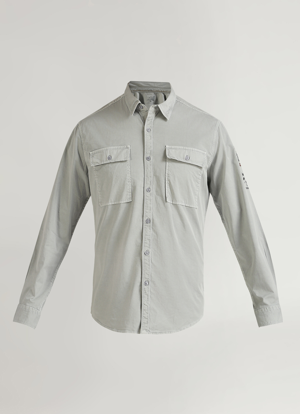 Grey Overdyed Trendy Long Sleeve Shirt, , large image number 6