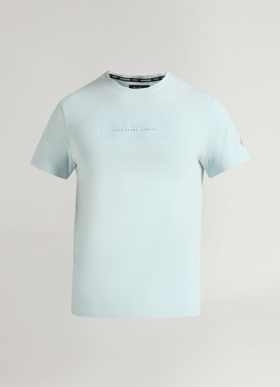 Blue Slogan Print Stretch T-shirt, , large image number 6