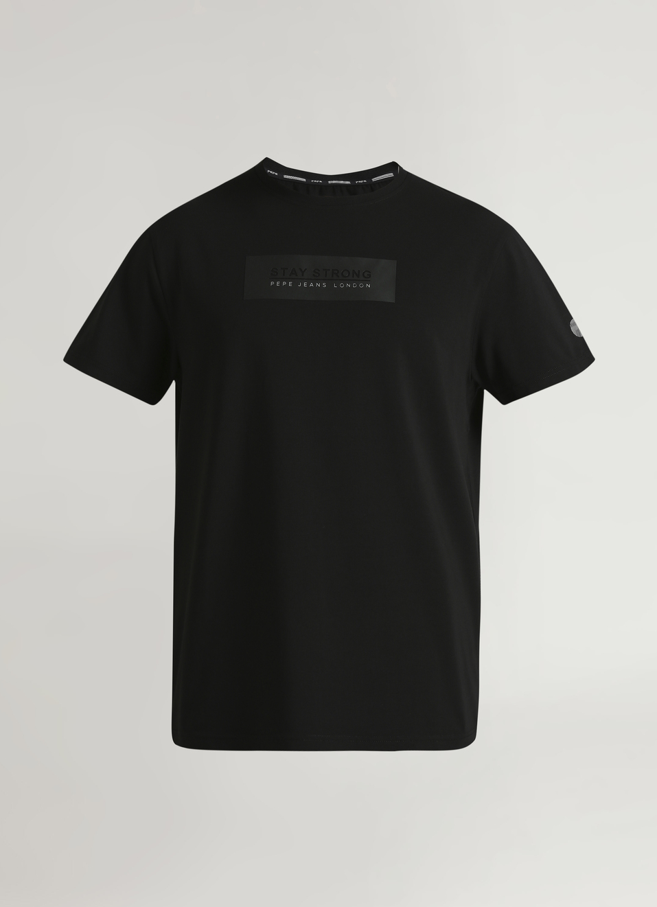 Black Slogan Print Stretch T-shirt, , large image number 6