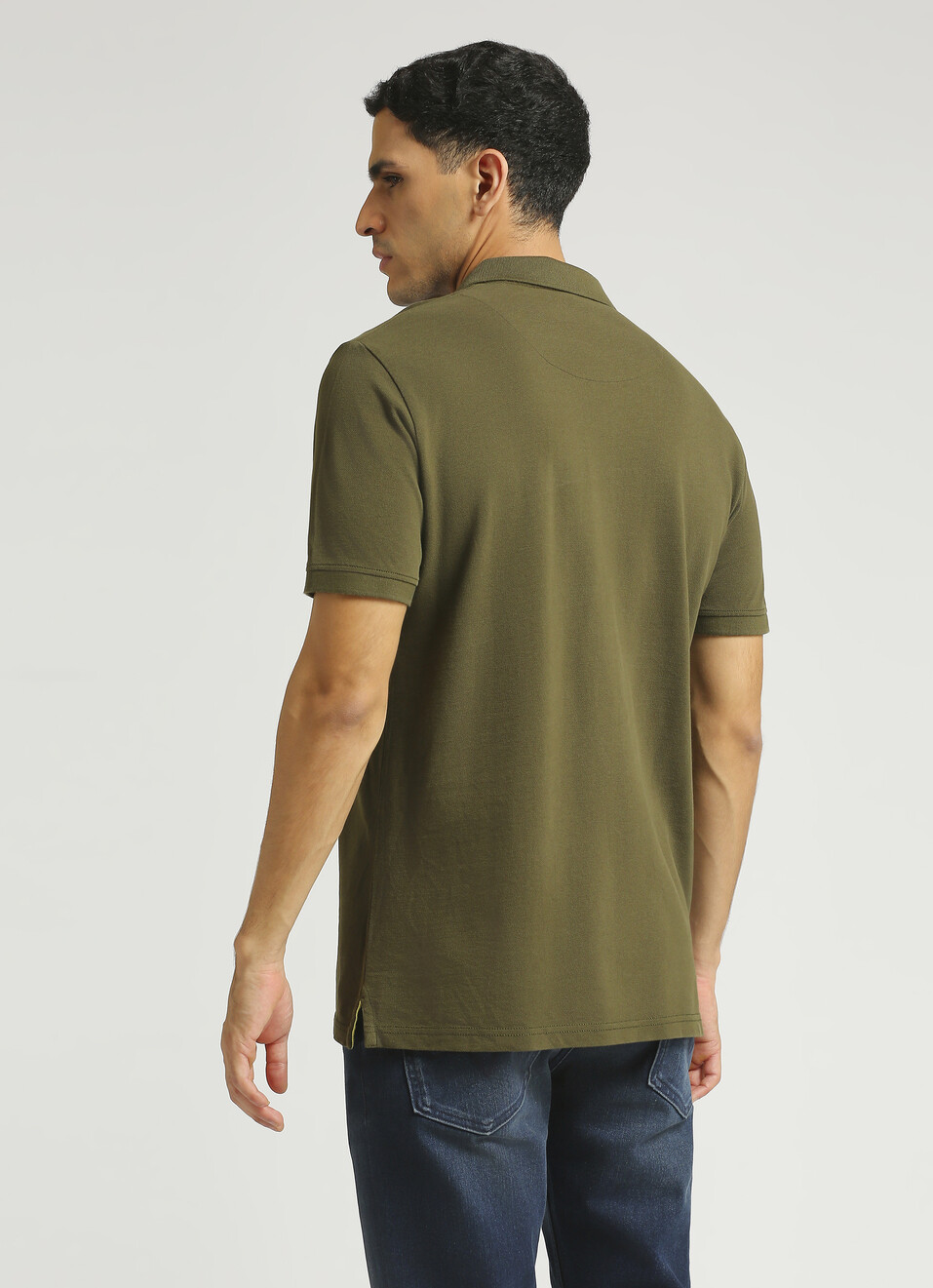 Green Typographic Print Short Sleeve Polo , , large image number 2