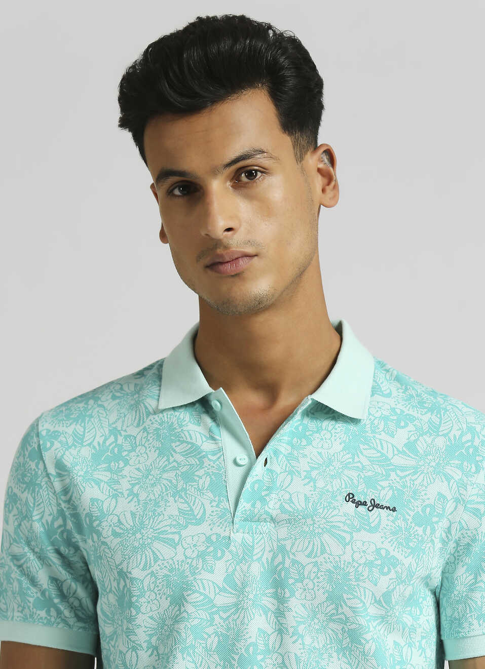 Sea Green All Over Print Pique Short Sleeve Polo, , large image number 4