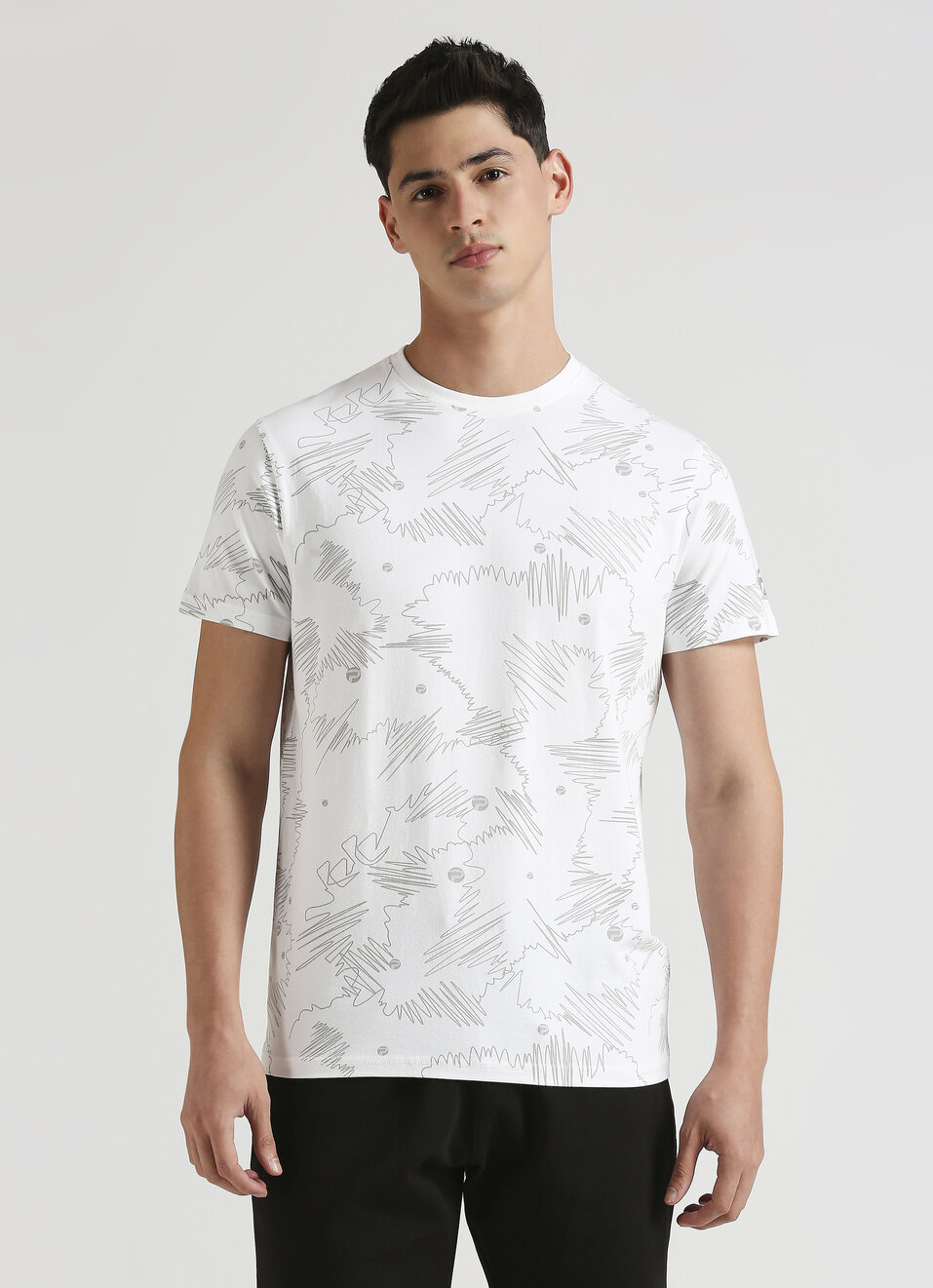 White Water Base Print Short Sleeve T-shirt, , large image number 1