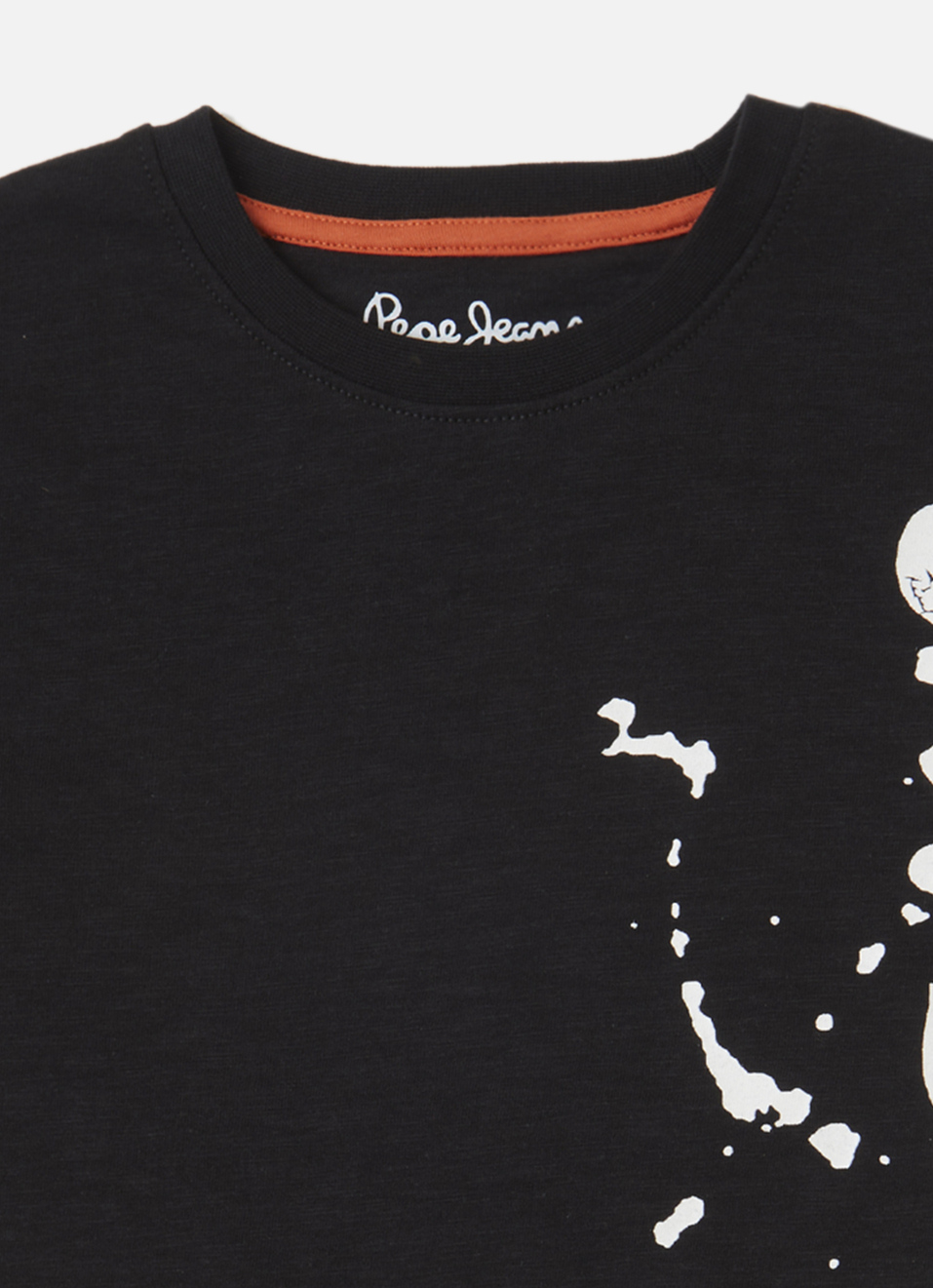 Boys Black Distressed Print Short Sleeve T-shirt, , large image number 2